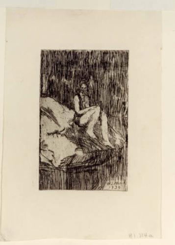 Woman Sitting on a Rock