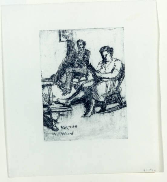 Woman and Man by Stove