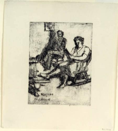 Woman and Man by Stove
