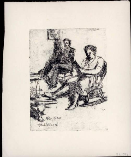 Woman and Man by Stove