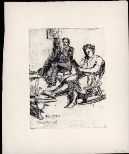 Woman and Man by Stove