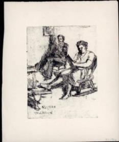 Woman and Man by Stove