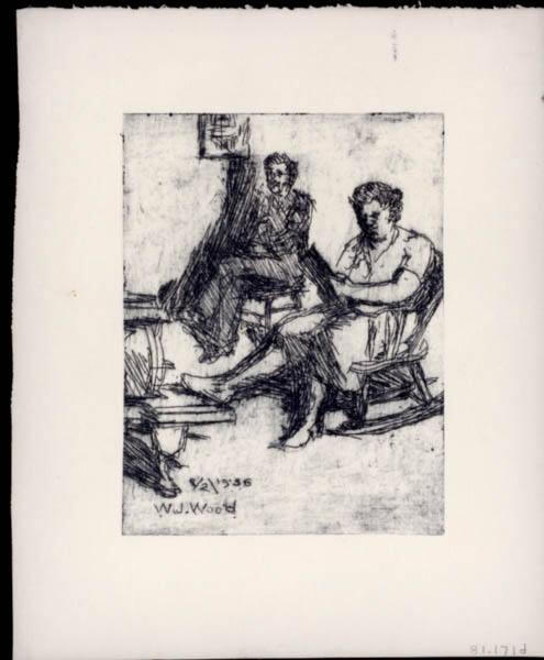 Woman and Man by Stove
