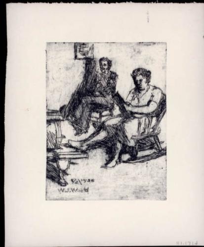 Woman and Man by Stove