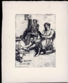 Woman and Man by Stove