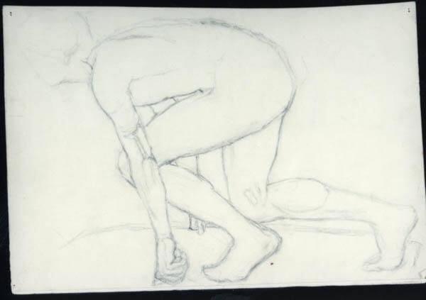Untitled (study of a crouching man)