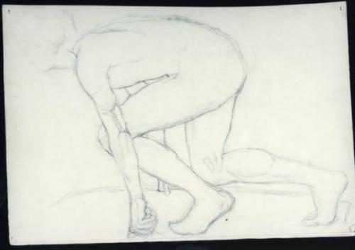 Untitled (study of a crouching man)