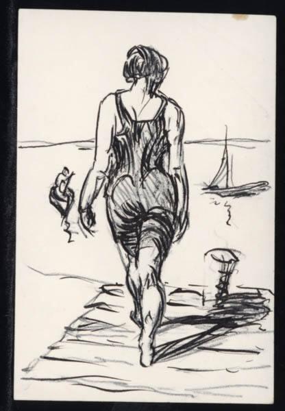 Untitled (studies of a woman on a dock) (R); Untitled (V)