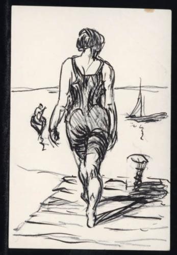 Untitled (studies of a woman on a dock) (R); Untitled (V)