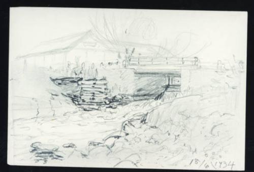 Untitled (bridge with barn)