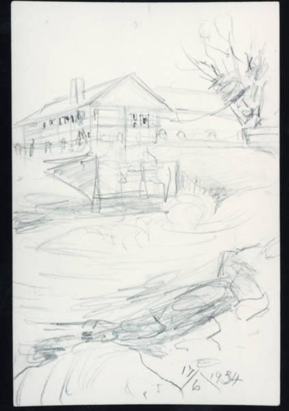 Untitled (house in landscape)