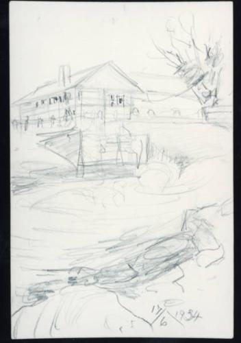 Untitled (house in landscape)