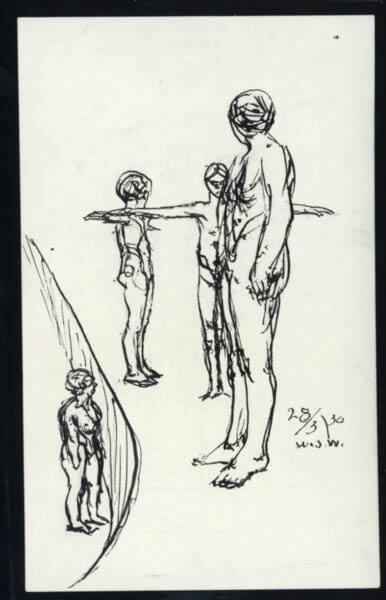 Untitled (study of nude figures)