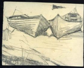 Untitled (study of two canoes)