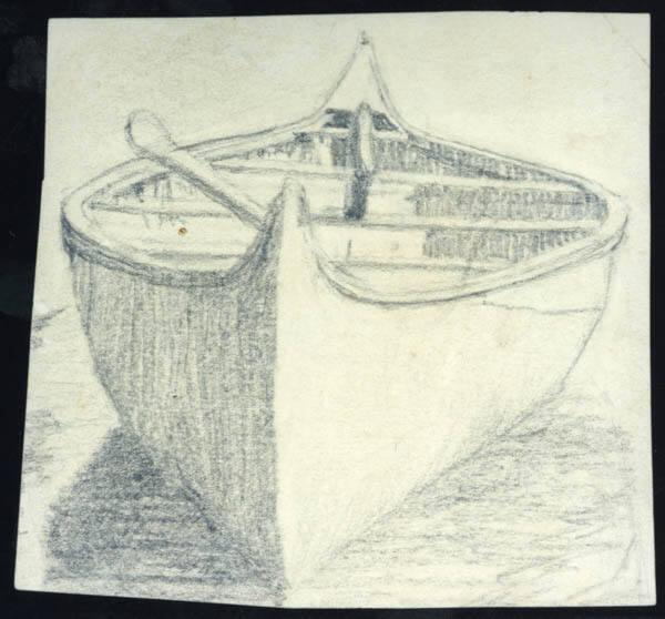 Untitled (canoe) (R); Untitled (figures in landscape) (V)