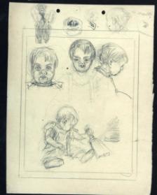 Untitled (page of sketches of a child)