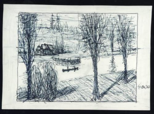 Untitled (canoe in landscape)