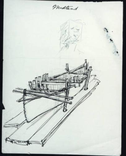 Untitled (canoe under construction)
