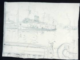Untitled (ship and wharf)