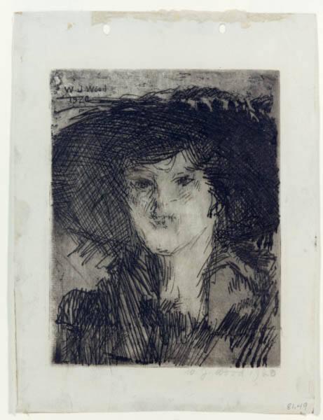 Woman with Large Brimmed Hat