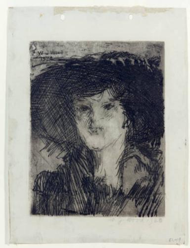 Woman with Large Brimmed Hat
