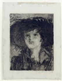Woman with Large Brimmed Hat