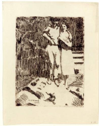 Man and Woman Standing on a Rock