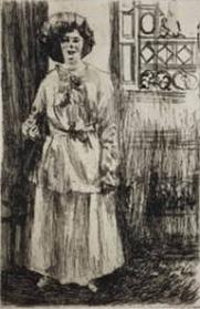 Woman Standing by a Decorative Panel