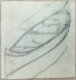 Untitled (canoe) (R); Untitled (portrait of a man) (V)